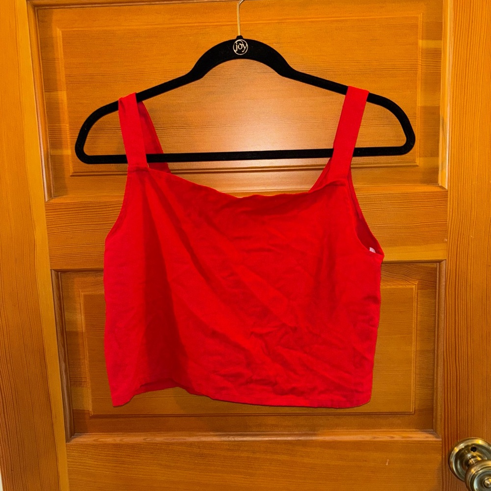 Red Sleeveless Crop Top